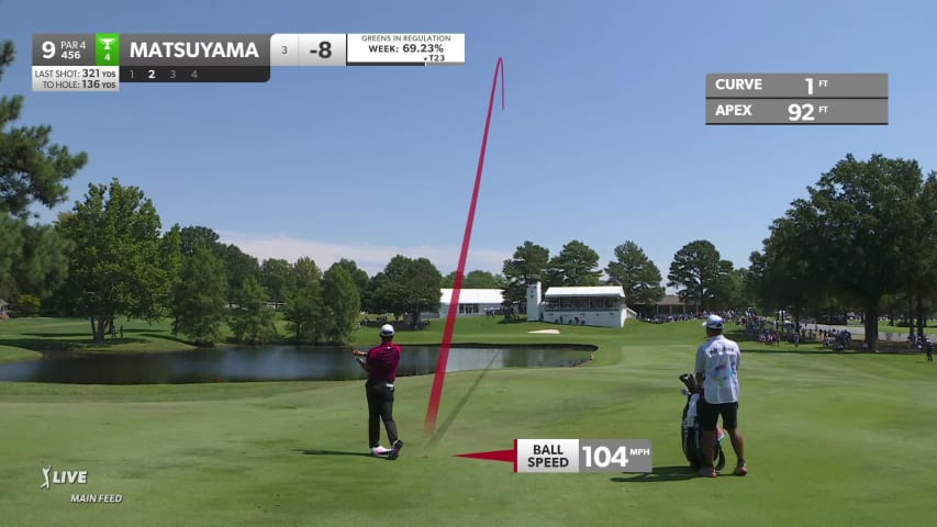 Hideki Matsuyama makes birdie on No. 9 at FedEx St. Jude