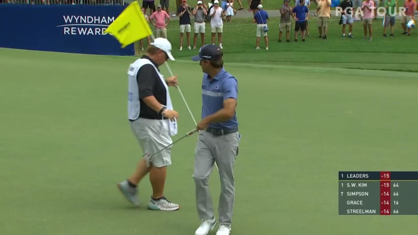 Kevin Kisner nearly holes out to set up birdie at Wyndham