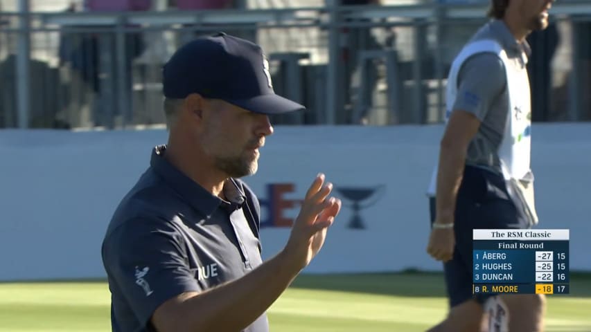 Ryan Moore dials in tee shot to yield birdie at The RSM Classic