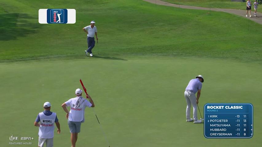 Joel Dahmen sinks a 31-foot birdie putt on No. 5 at Rocket Classic