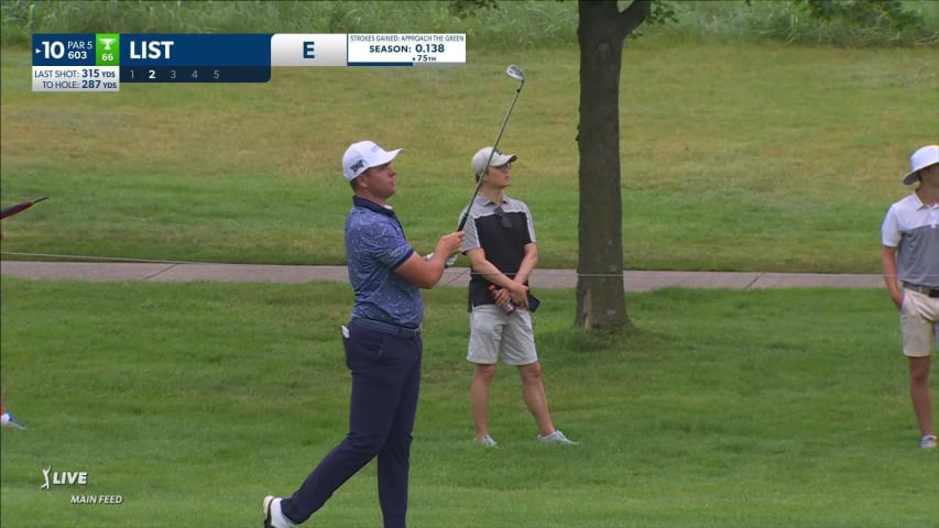 Luke List sticks approach 3 feet from the cup at John Deere