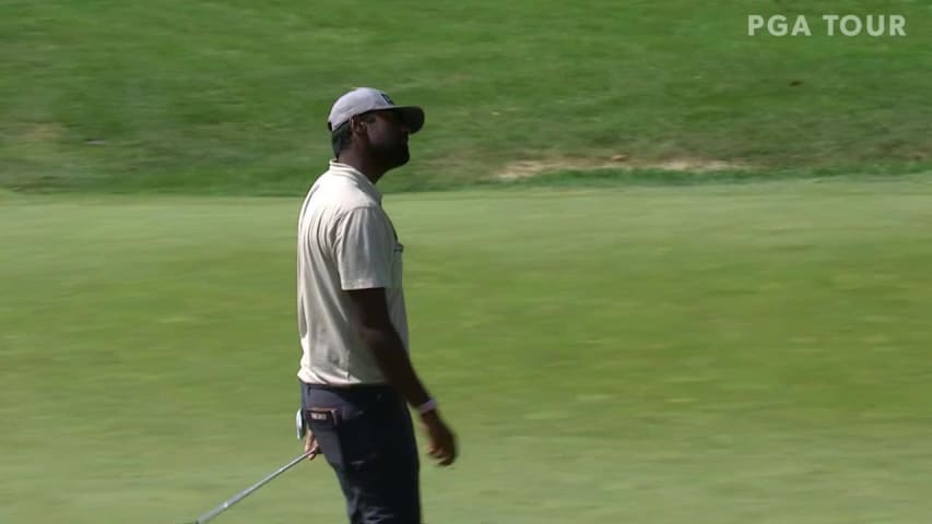 Sahith Theegala makes birdie putt at Nationwide Children's