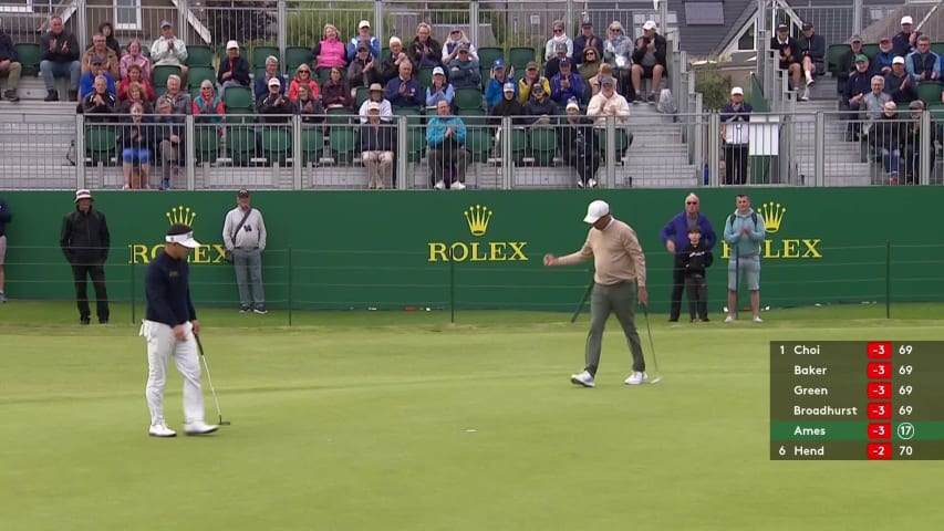 Stephen Ames takes the lead with birdie on closing hole at The Senior Open