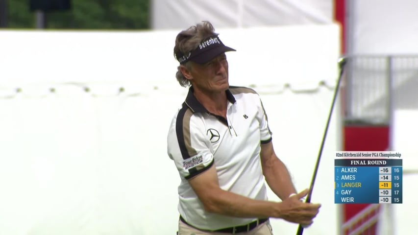 Bernhard Langer hits tight approach to set up birdie at KitchenAid Senior PGA Championship