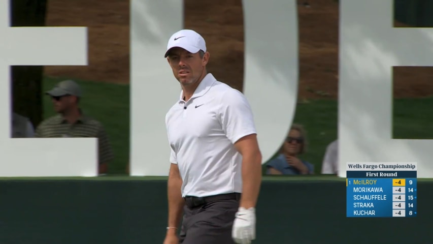 Rory McIlroy gets up-and-down for birdie at Wells Fargo