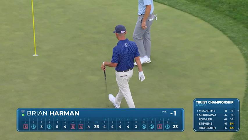 Brian Harman makes birdie on No. 18 at Truist Championship