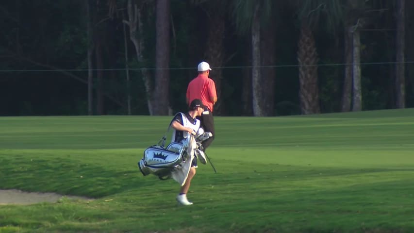 Alex Cejka makes eagle on No. 18 at Chubb Classic