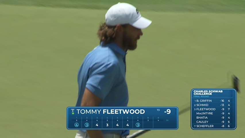 Tommy Fleetwood makes birdie on No. 7 at Charles Schwab