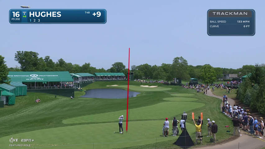 Mackenzie Hughes nearly aces No. 16 at the Memorial