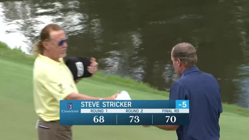 Steve Stricker makes birdie on No. 18 at Mitsubishi Electric Classic