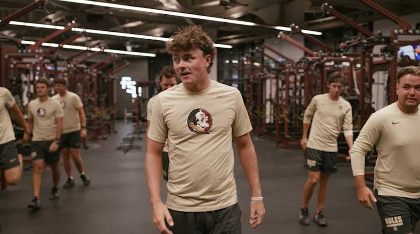 Official Visit: Luke Clanton, Florida State Seminoles work on team building
