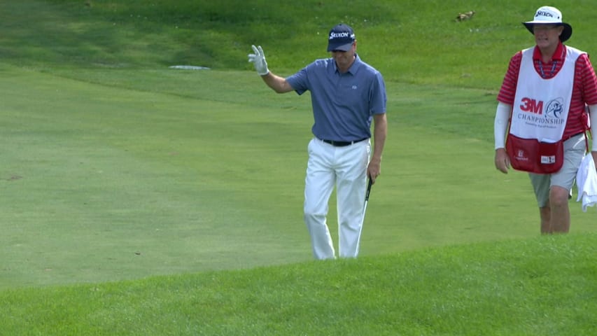 Steve Flesch holes his approach No. 15 for eagle at 3M Championship