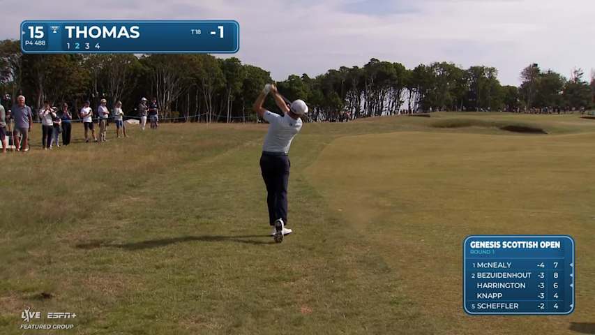 Justin Thomas makes birdie on No. 15 at Genesis Scottish Open