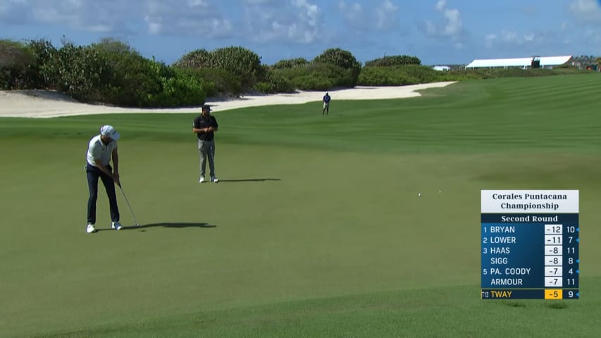 Kevin Tway rolls in birdie putt at Corales Puntacana