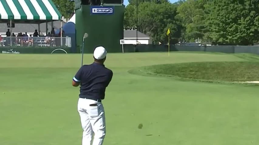 Harold Varner III’s solid approach sets up easy birdie at The Greenbrier