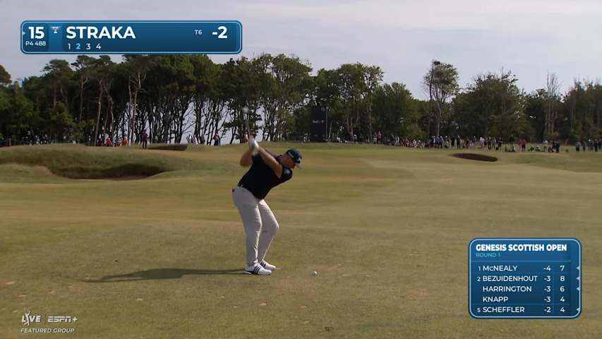Sepp Straka makes birdie on No. 15 at Genesis Scottish Open