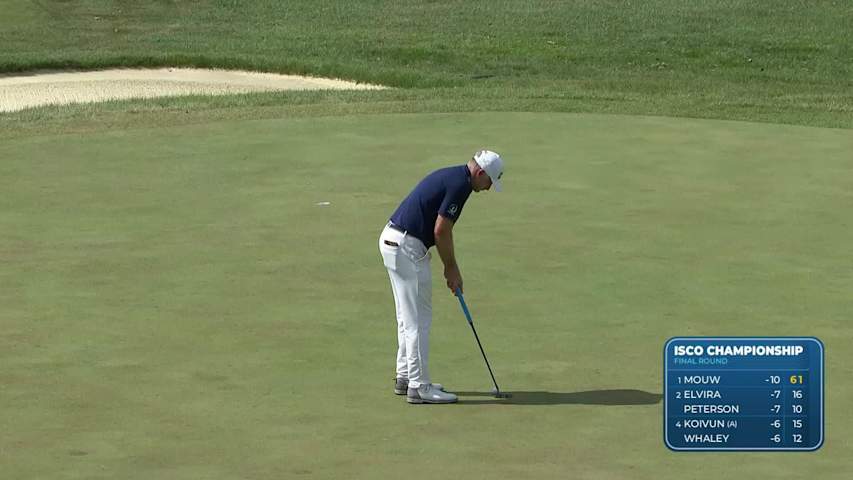 David Skinns sinks a 23-foot birdie putt on No. 12 at ISCO Championship