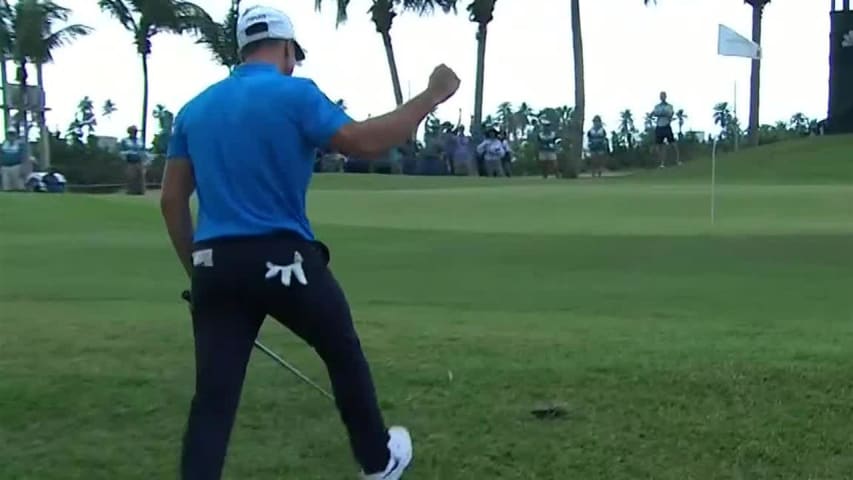 Viktor Hovland chips in for eagle at Puerto Rico