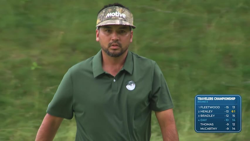 Jason Day sinks long putt to stay in the hunt at Travelers