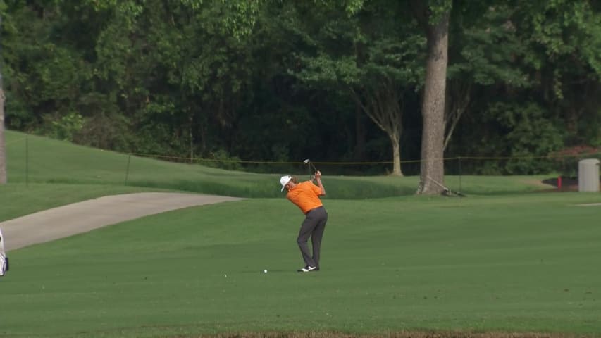 Miguel Angel Jiménez hits it pin-high to set up birdie at Insperity Invitational