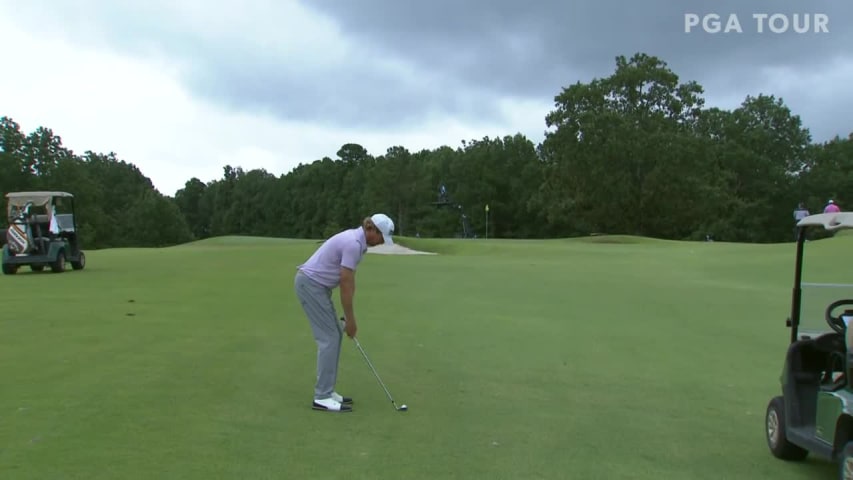 Tim Petrovic spins approach to set up birdie at the Charles Schwab Series