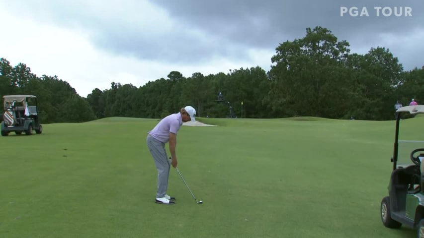 Tim Petrovic spins approach to set up birdie at the Charles Schwab Series 