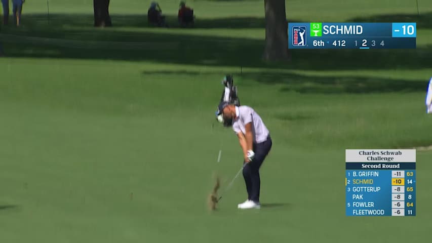 Matti Schmid makes birdie on No. 6 at Charles Schwab