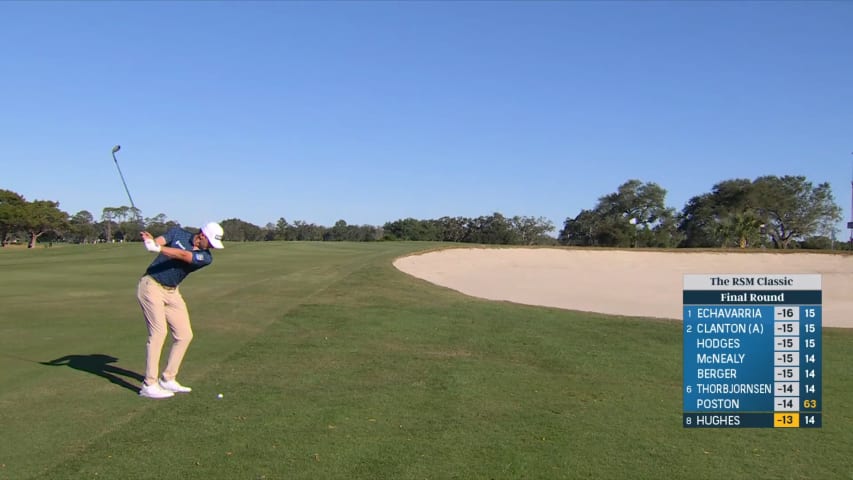 Mackenzie Hughes wedges it tight to yield birdie at The RSM Classic