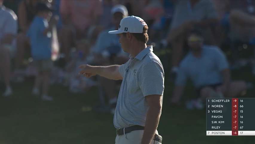 J.T. Poston buries 33-footer to close with birdie at PGA Championship