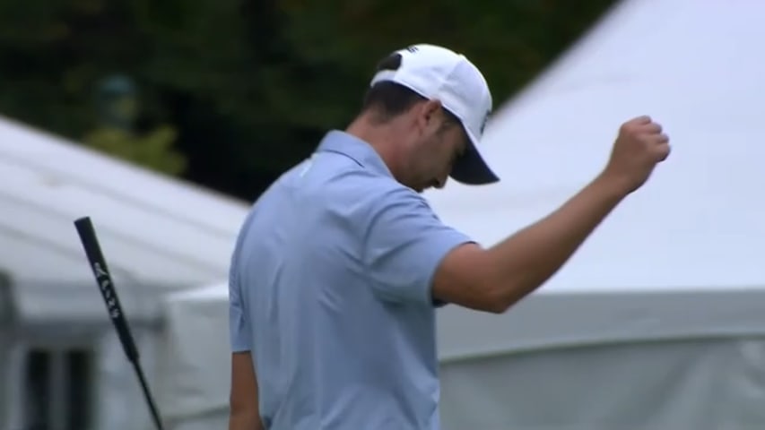 Christopher Petefish curls in a long par save to finish at Nationwide Children's