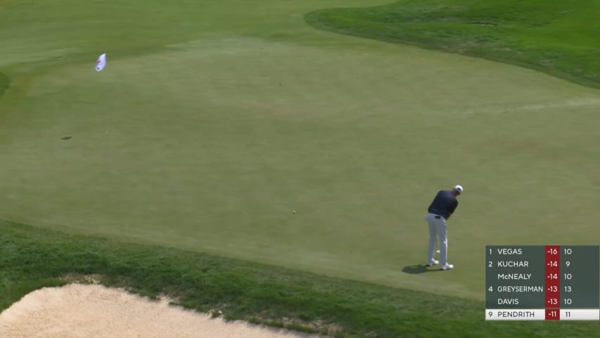 Taylor Pendrith curves in 49-footer for eagle at 3M Open