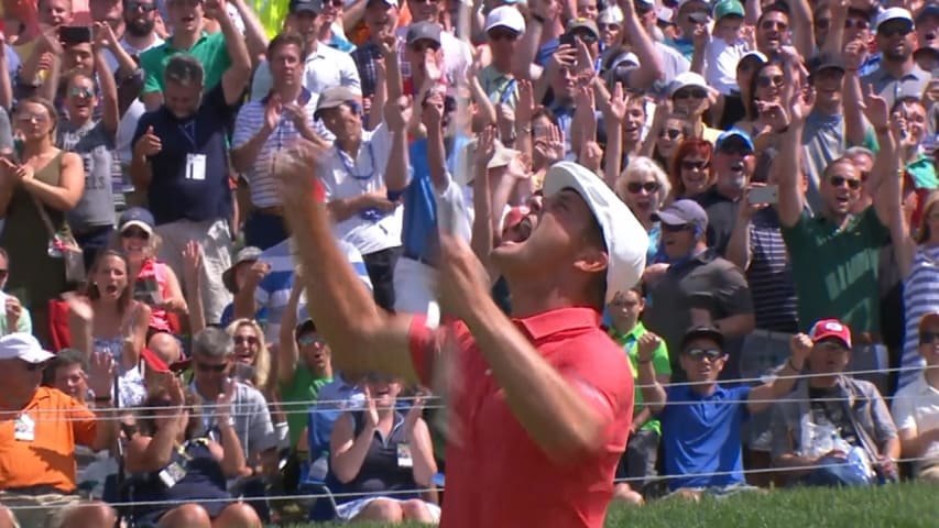 Bryson DeChambeau's dramatic birdie to win the Memorial