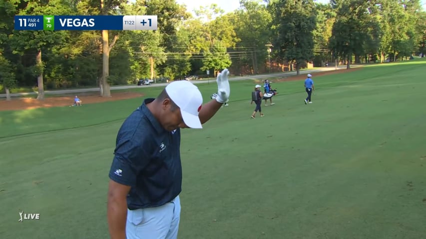 Jhonattan Vegas sends approach in close at Wyndham