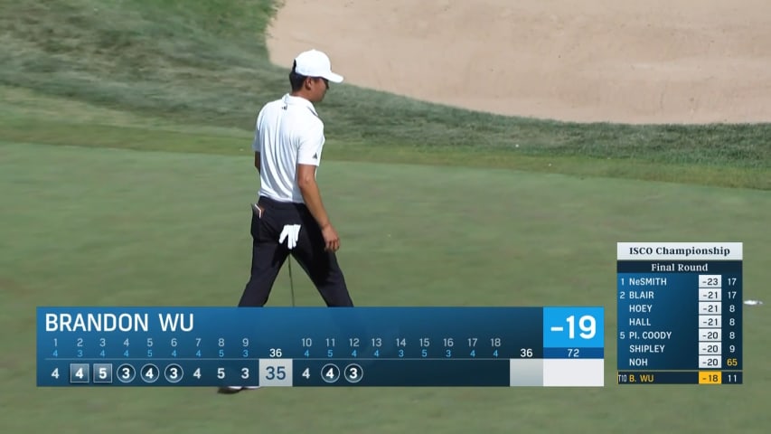 Brandon Wu sinks a 22-foot birdie putt at ISCO Championship