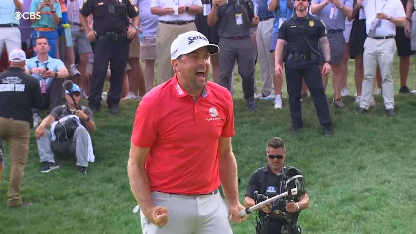 Keegan Bradley sinks final birdie to capture a win at Travelers