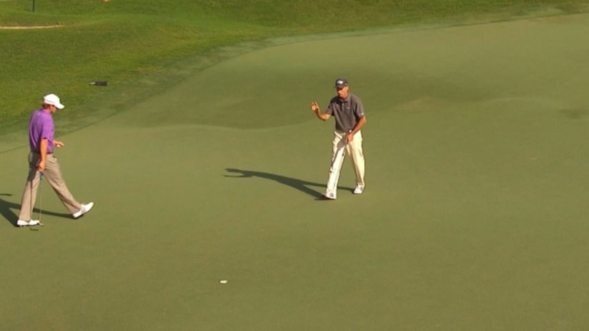 Jim Furyk makes birdie on No. 15 at THE PLAYERS