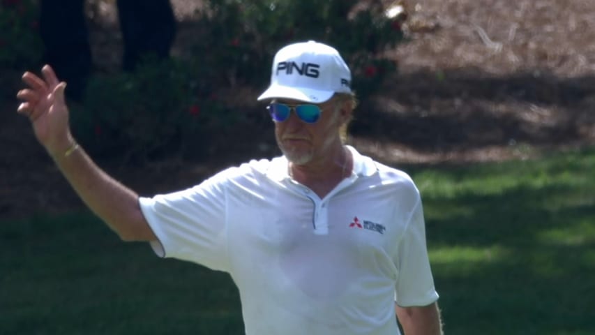 Miguel Angel Jimenez cards birdie on No. 16 at Regions Tradition