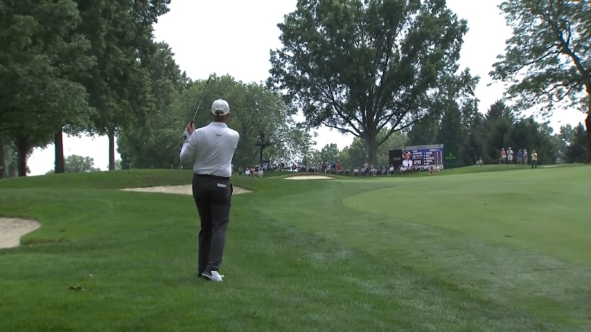 Ernie Els holes out from rough for eagle at Kaulig Co. Championship