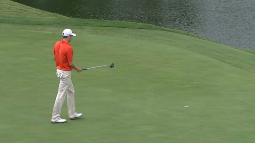 Brendon Todd drains a 20-foot birdie putt at Crowne Plaza