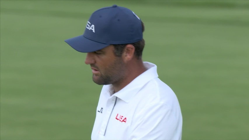 Scottie Scheffler nearly holes his 177-yard approach at Olympic Men's Golf