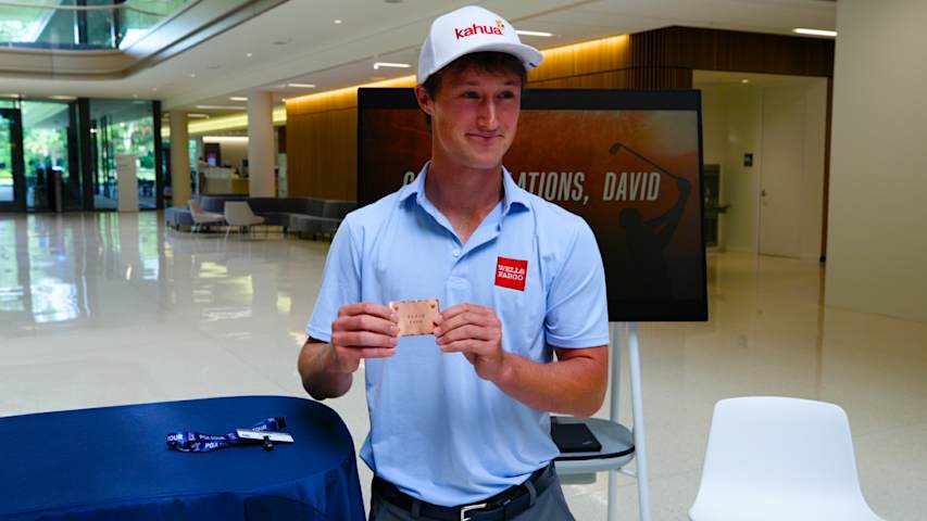 David Ford receives PGA TOUR card in ceremony at PGA TOUR's Global Home