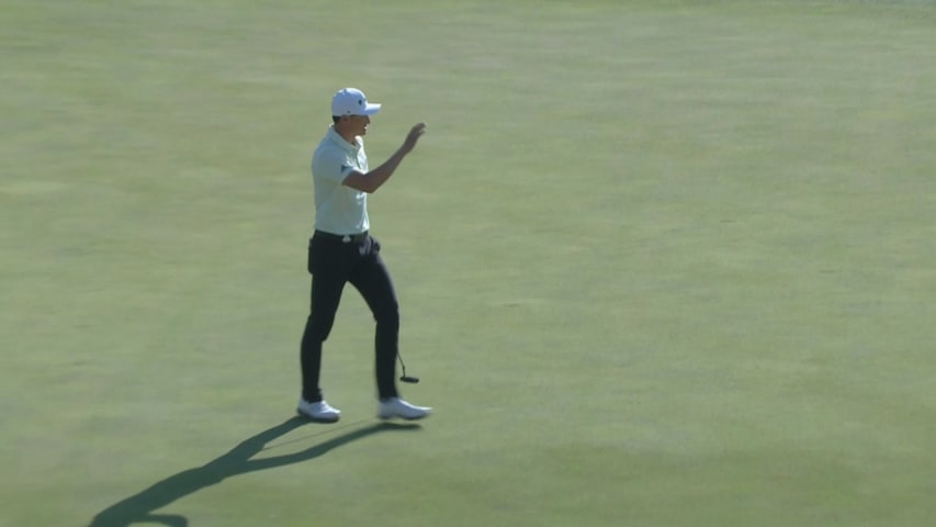 Haotong Li's birdie putt on No. 17 at HSBC Champions