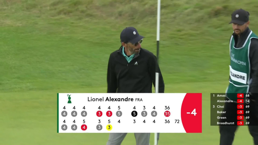 Lionel Alexandre holes nice eagle putt at The Senior Open