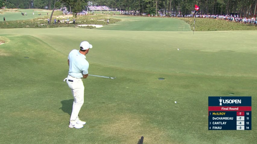 Rory McIlroy gets up-and-down for birdie at the U.S. Open