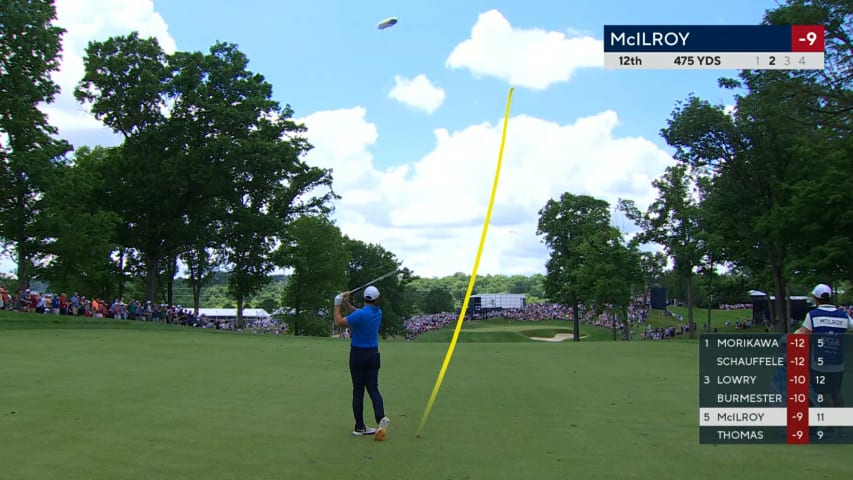 Rory McIlroy hits it tight to set up birdie at PGA Championship