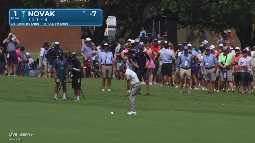 Andrew Novak makes birdie on No. 1 at Charles Schwab