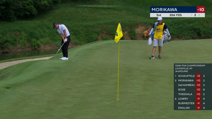 Collin Morikawa chips in for birdie at PGA Championship