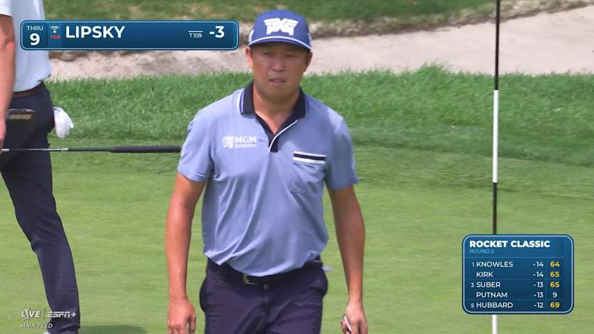 David Lipsky sinks a 50-foot birdie putt at Rocket Classic