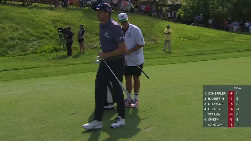 Keegan Bradley's gorgeous approach yields birdie at the Memorial