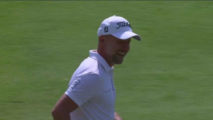 Rob Labritz nearly holes eagle iron from fairway at the U.S. Senior Open